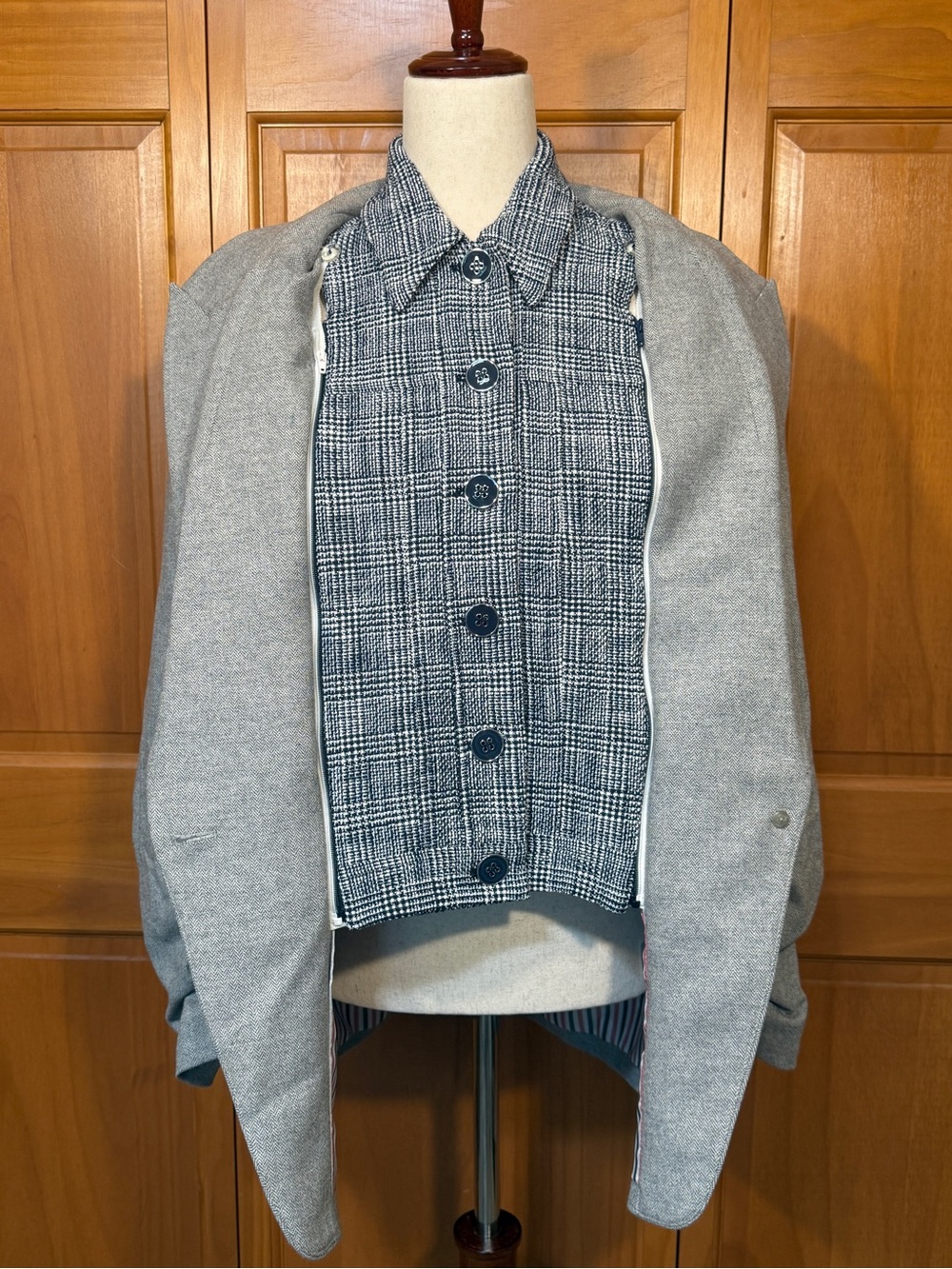 Veronica Beard Glen Plaid Blue White Dickey - Picture 4 of 13